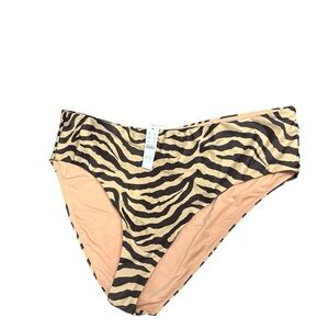 J. Crew Zebra Print Bikini Bottoms - Black and Tan 3X NWT